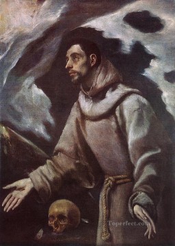 エル・グレコ Painting - 聖フランシスコのエクスタシー 1580 マニエリスム スペイン ルネサンス エル グレコ